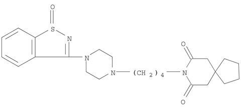 8-Azaspiro[4.5]decane-7,9-dione, 8-[4-[4-(1-oxido-1,2-benzisothiazol-3-yl)-1-piperazinyl]butyl]-